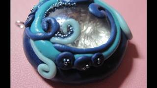 DIY Polymer clay sea charm tutorial ciondolo marino [upl. by Esyahc]