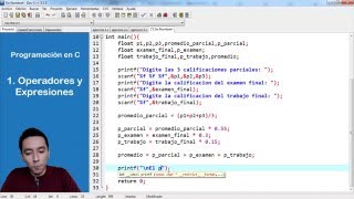 10 Programación en C  Operadores  10 Porcentajes de notas de un alumno [upl. by Cocks]