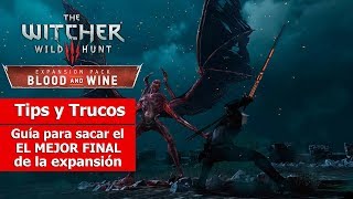 The Witcher III Blood and Wine  Tips y Trucos  Guía para sacar el Mejor FINAL de la expansión [upl. by Ennad]