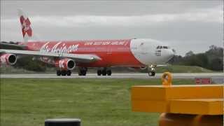 Air Asia X Airbus A340313Xs at London Gatwick [upl. by Ennavoj]