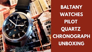 Baltany Watches Pilot Quartz Chronograph Unboxing [upl. by Pate]