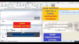 Lathe Tailstock Assembly  Part 2 BARREL  Solidworks Tutorials in Hindi 1080p learning skills [upl. by Chafee95]