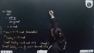 Calcium carbonate reacts with aqueous HCl to giveampnbspCaCl2 andampnbspCO2 according to the react [upl. by Chun394]