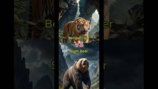 Bengal Tiger VS Sloth Bear VS Indian Beasts animalbattle wildlifebattle animals subscribe like [upl. by Akital]