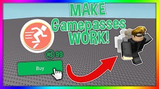 How to make a Gamepass WORK in ROBLOX Studio Add gamepasses to your game [upl. by Ayahc883]