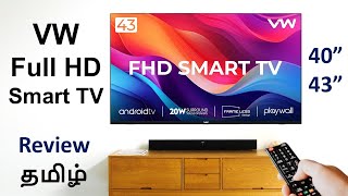 VW Tv FHD Android Smart LED TV review in tamil 2024 model playwall frameless series Visio World [upl. by Cirillo]