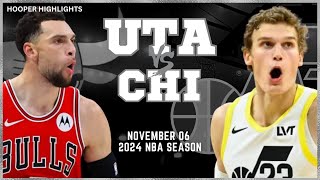 Utah Jazz vs Chicago Bulls Full Game Highlights  Nov 6  2024 NBA Season [upl. by Aikmat]