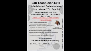 Demo for Lab Technician GrII Recruitment Examination in Telangana State [upl. by Asilrac424]