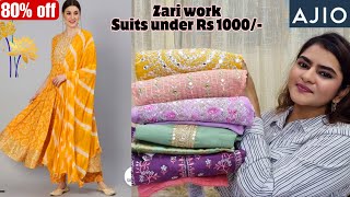 Ajio Heavy Kurta Sets haul  Durga Puja Kurta set under Rs 1000  Ajio Haul [upl. by Htiek462]