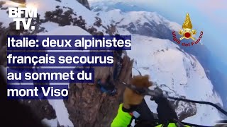 Italie deux alpinistes français secourus alors quils étaient bloqués au sommet du mont Viso [upl. by Haikezeh]