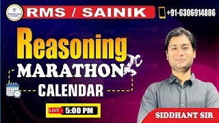 Reasoning Marathon Class  Calendar  Best RMS Coaching rmscoaching sainik2024 [upl. by Cosme]