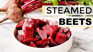 HOW TO COOK BEETS  easy steamed beets perfect for meal prep [upl. by Ahsimrac750]