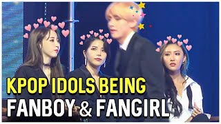 Kpop Idols Fanboying And Fangirling Over BTS [upl. by Gariepy734]