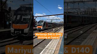 sydneytrains Mariyung Sets D40 amp D140 Arriving at Central shorts sydneytrainsvlogs travel [upl. by Auqcinahs]