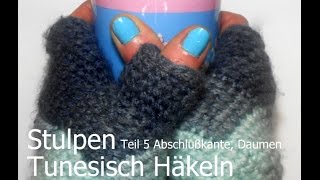 Stulpen häkeln in Entrelac Technik Tunesisch Häkeln Teil 5  Kreativ mit täschwerk [upl. by Ilarrold450]