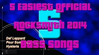 5 Easiest Official Rocksmith 2014 Bass Songs [upl. by Dodi]