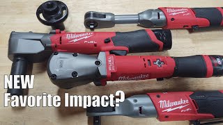 Milwaukee Tool M12 FUEL 38quot amp 12quot Right Angle Impact Wrench Review  New Favorite Tool 2564 2565 [upl. by Amehsat]