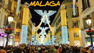 Malaga 🇪🇦 CHRISTMAS LIGHTS Costa del Sol Andalucía Spain 4K [upl. by Nilorac921]