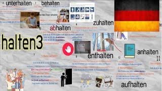 Wortschatz erweiternbehaltenabhaltenaufentzuanausdurchhaltenمشتقات الفعلhaltenpart 3 [upl. by Einohtna986]