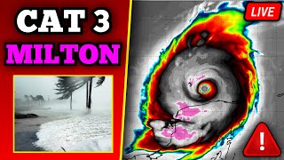 Major Hurricane Milton As It Made Landfall With HUGE Tornadoes Live 100924 [upl. by Cookie]