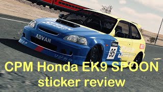 CPM Honda ek9 SPOON STICKER REVIEW carparkingmultiplayer cpm hondacivicek spoon forgedcarbon [upl. by Elwin486]