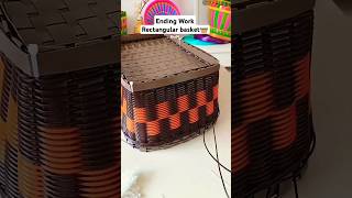 Rectangular basket weaving rcs91 shorts tutorial knitting basket handmade [upl. by Ahsyia]