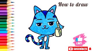 how to draw Catrat from Gabbys Dollhouse art cartoon cartoondrawing drawing gabbydollhouse [upl. by Haye577]