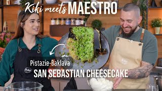 Kiki meets MAESTRO  San Sebastian Cheesecake PistazieBaklava 😍 [upl. by Stouffer]