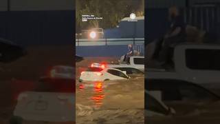 Cars Buildings Underwater  Roswell Residents Wait on Roof [upl. by Ttenna]