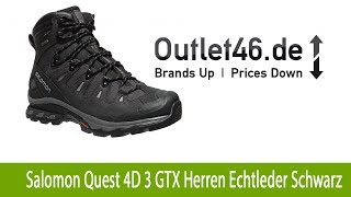 Salomon Quest 4D 3 GTX Herren Echtleder Wanderschuhe kaufen Schwarz  Outlet46de [upl. by Enilrem]