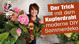 Trend im Sommer  Gartendeko mit Hortensien Sonnenblumen und der Trick dabei DIY Deko [upl. by Eikcir]