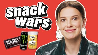 Millie Bobby Brown Rates British And American Food  Snack Wars [upl. by Sugihara]