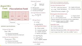 Flocculation Tank Design Calculations  RAPID MIX AND FLOCCULATION Water Treatment [upl. by Kimberli974]