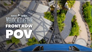 Front Row POV Jurassic World VelociCoaster  Islands of Adventure [upl. by Varden]