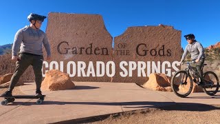 Biking trails and eSkating GARDEN OF THE GODS  Colorado Springs Colorado [upl. by Goodman]