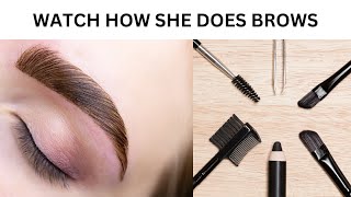 WATCH HOW SHE DOES BROWS 🤨 [upl. by Karon]