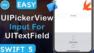 Easiest UIPickerView with UITextField Xcode 11 Swift 5 [upl. by Trina]