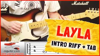 LAYLA 🎸 ERIC CLAPTON INTRO RIFF  TAB [upl. by Giaimo849]