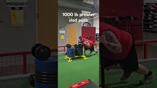 Pushing a prowler sled at 1000 lbs prowlersled heavyweight motivation nevergiveup [upl. by Enehs]