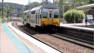 CityRail KSet K3 Silver Suburban Train arrives at Fassifern Railway Station with Headlights on [upl. by Richardson]