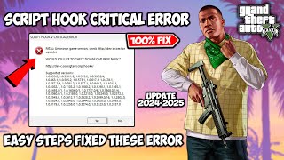 GTA 5 Script Hook V Critical Error Fix  GTA 5 New Update Script Hook V Error  GTA V Mods Error [upl. by Lennej]