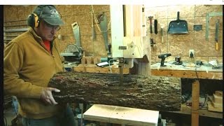 Milling a Walnut Log With Matthias Big Bandsaw [upl. by Zipah]