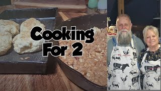 Cooking for 2 Apple Crisp For 2 Biscuits for 2 and a Good visit [upl. by Bentlee]