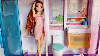 Anna barbie doll morning routine Hindi Urdu story of barbie doll frozen doll Disney princessfrozen [upl. by Onairda]