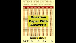 NEET 2023 CODE SET E5 SET F5 SET G5 SET H5 ORIGINAL PAPER amp ANSWER KEY ENDOSPERM FOR NEET  1 [upl. by Yelrak]