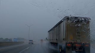 SLEEP Instantly Driving in Rain for Sleeping quotReal Footagequot Heavy Rain Noise On Highway Rain sounds [upl. by Aztin]