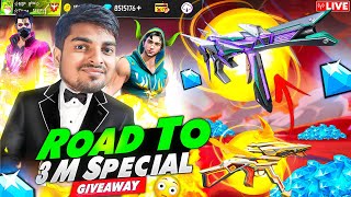 Free Fire Road To 3 Million Special Giveaway Garena Free Fire [upl. by Yrag526]