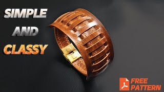 How To Make a Strips Leather BraceletFREE PATTERN [upl. by Beal]