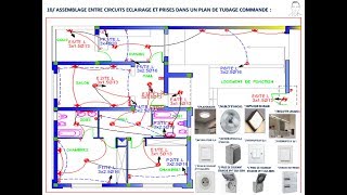 PLAN ELECTRICITÉ DUNE VILLA ET SCHÉMA DES CIRCUITS [upl. by Norby628]