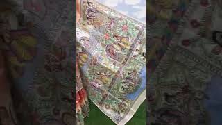 Madhubani hand painted pure tussar silk saree  Silk saree design silk saree how to madhubani [upl. by Attenej]